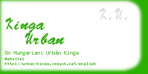 kinga urban business card